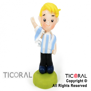 ADORNO HINCHA DE FUTBOL RACING Y ARGENTINA A. PORCELANA FRIA x 1